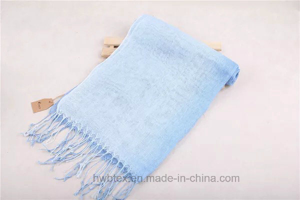 High Quality Hand Drawing Pure Linen Shawl (HV05)