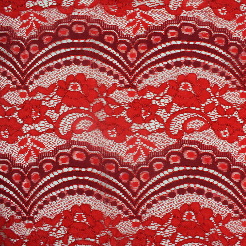 Bi-Color Sector & Flower Design Allover Wrap Knitting Lace by The Yard