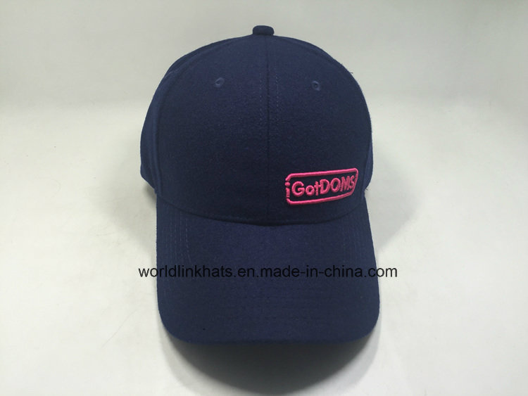 Custom Wool Baseball Cap with Metal Buckle Strap