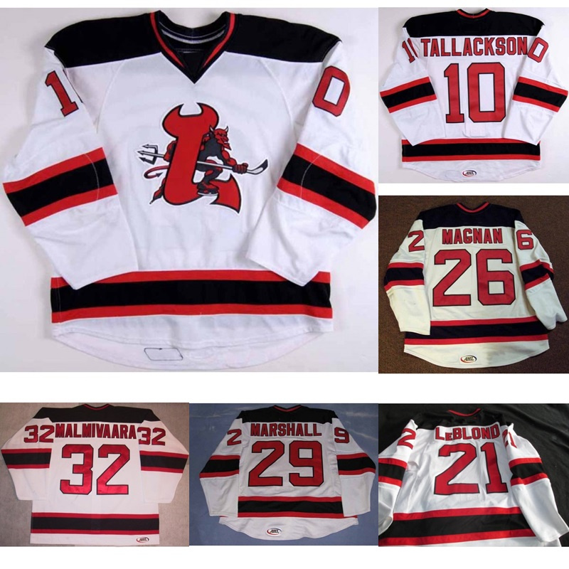 Ahl Lowell Devils Barry Tallackson Pierre Luc Leblond Hockey Jerseys