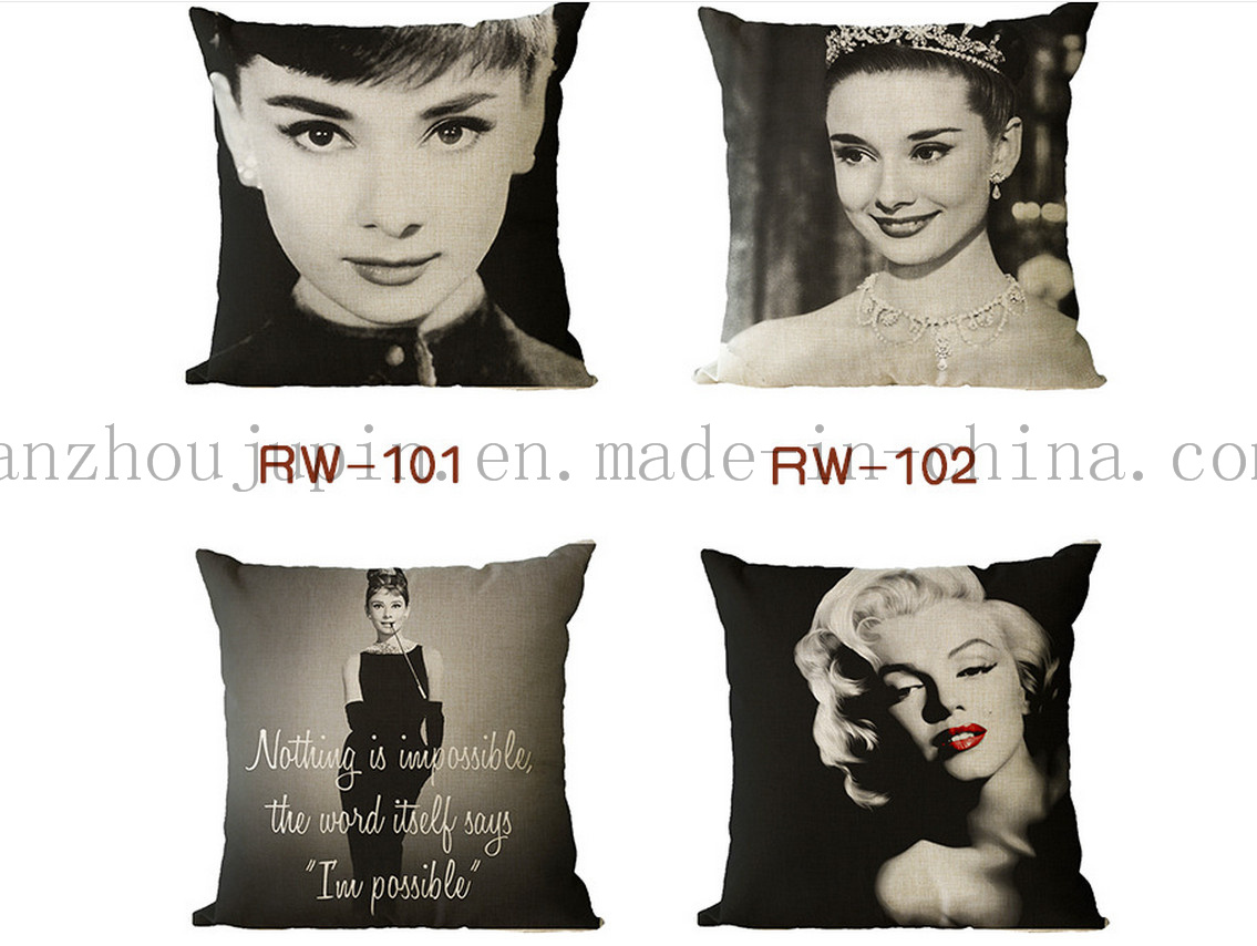 Custom Print Linen Bolster Pillow Cushion for Promotion