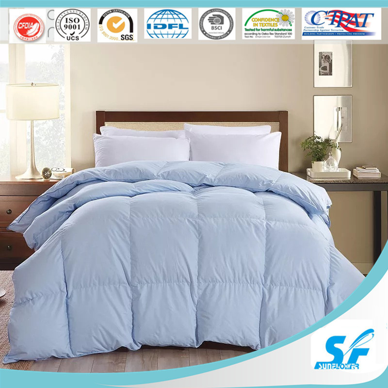 Blue Color 10% Down and Feather Quilt for Home