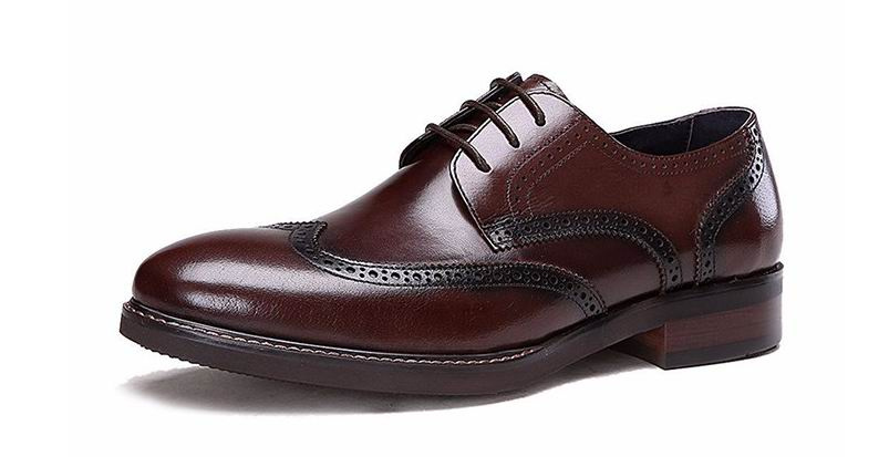 Burgundy Brogue Formal Leather Shoes for Men