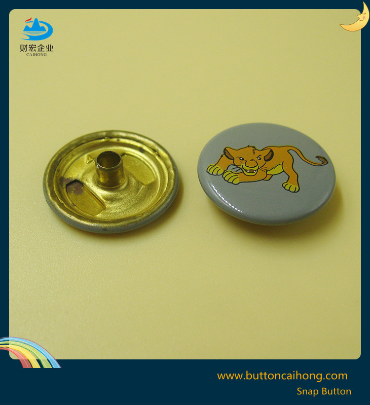Metal Copper Snap Buttons with Painting and Silk Printing Finish