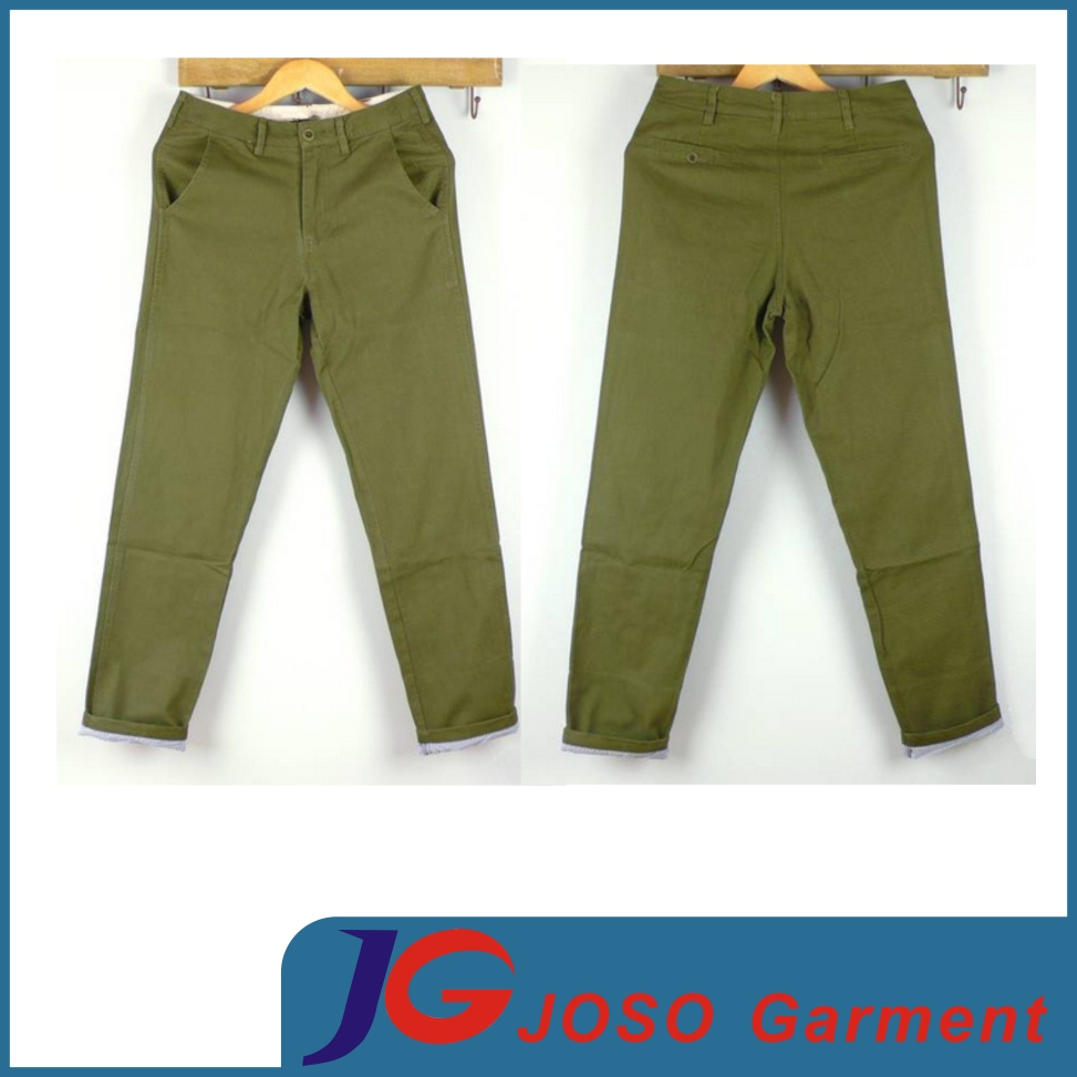 Light Green Japan Style Roll Bottom Men Cropped Chino (JC3346)