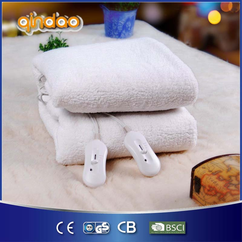 Four Heat Setting Comfortable and Portable Synthetic Wool Electric Blanket