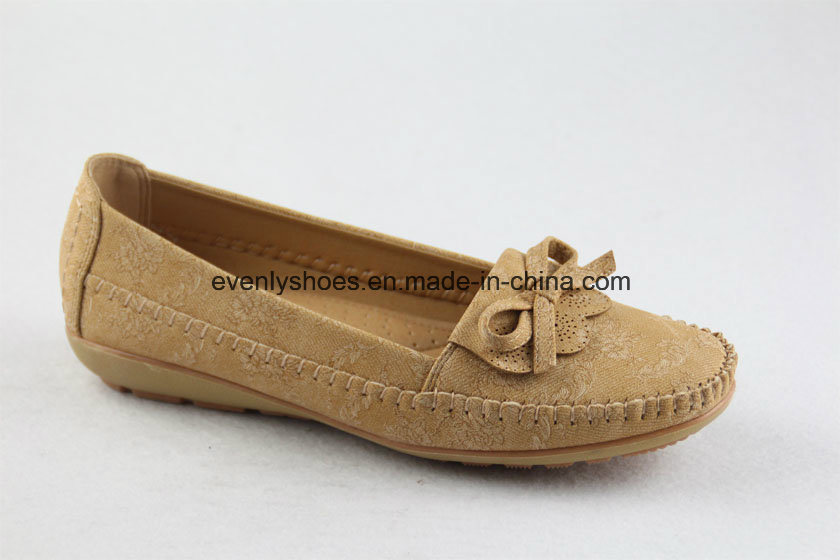 Bowknot Decoration Loafer Women Boat Shoes with Flat Heel