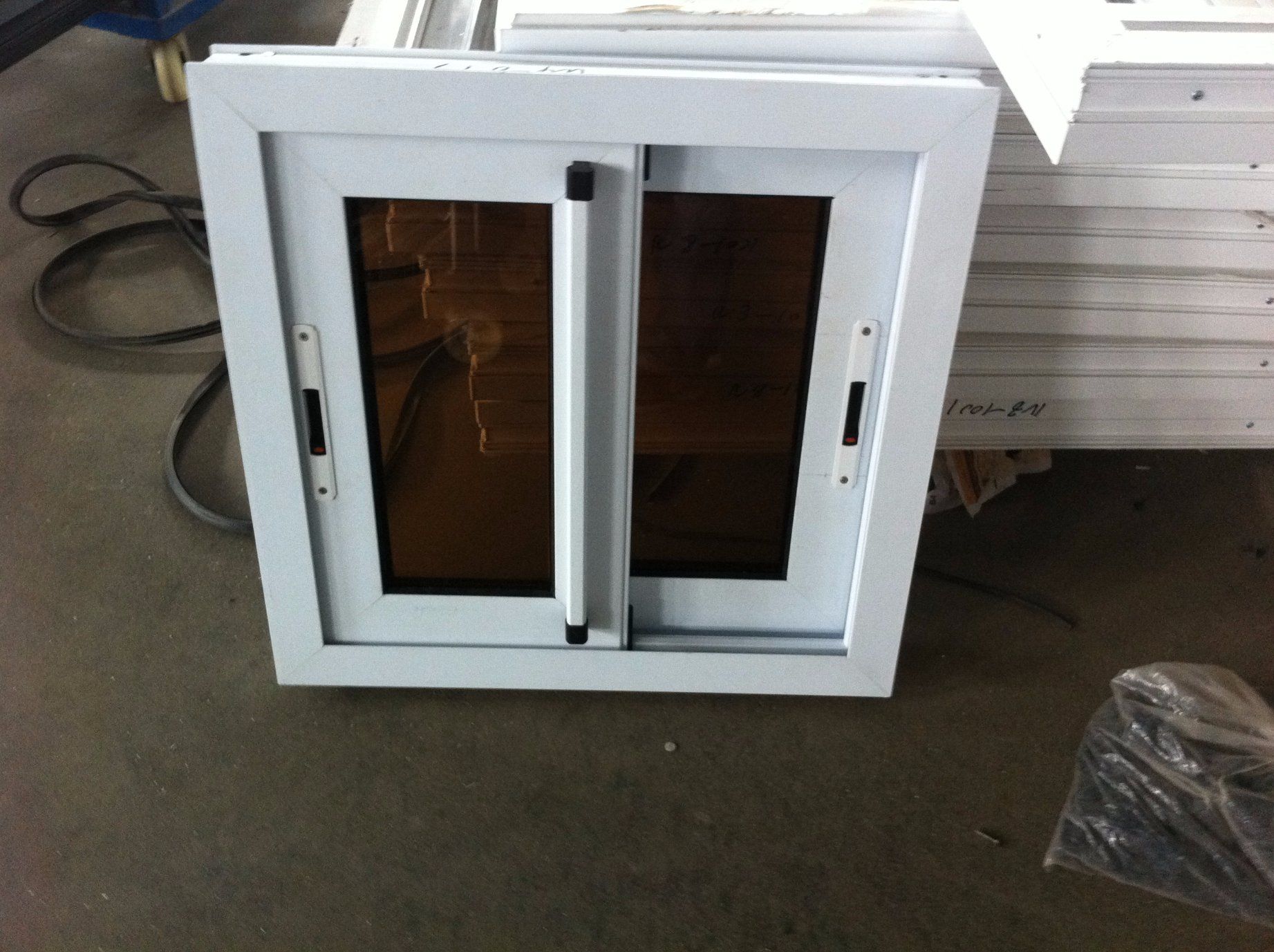 European Standard PVC Profile Siding Window with Tea Color Glass