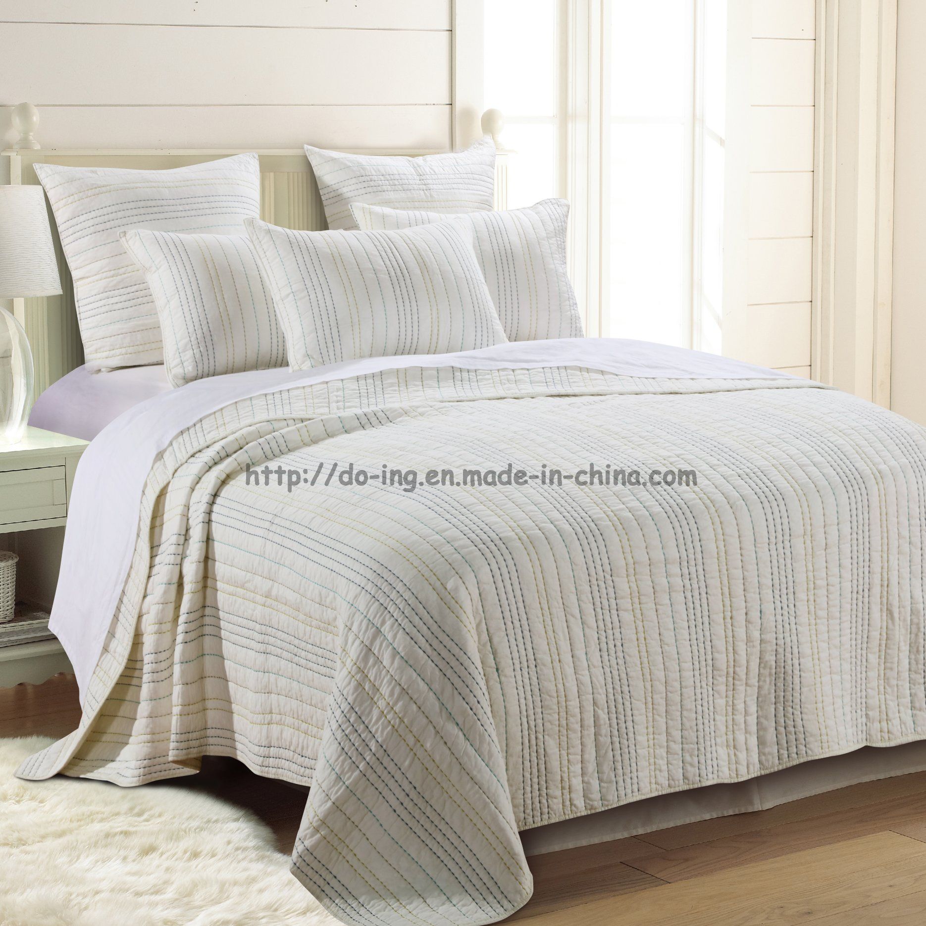 Cotton Bedding Set in Blue&Green (DO6059)