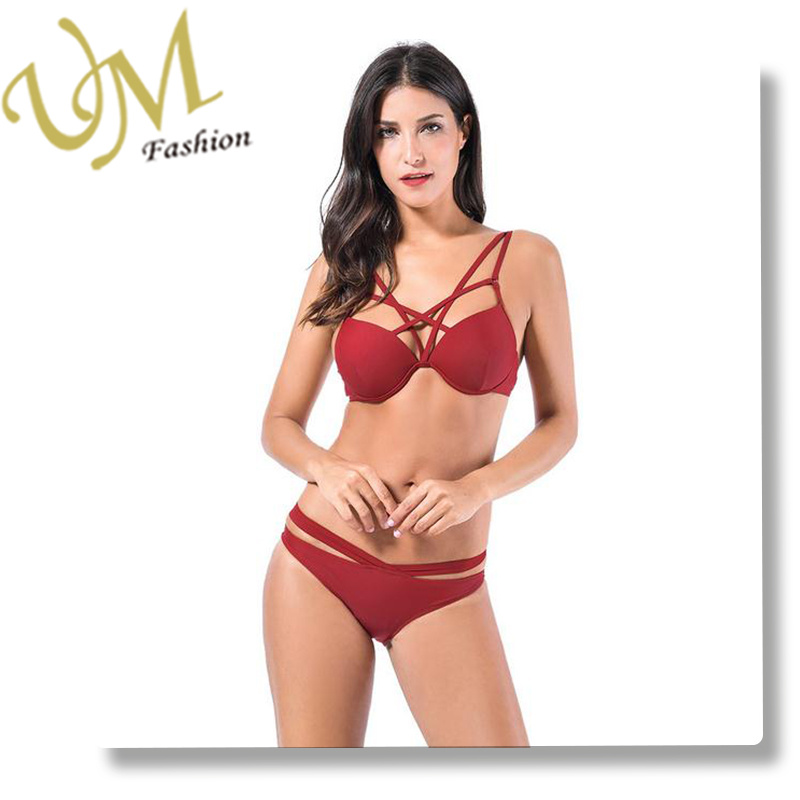 New Design Customize Good Quality Swim Wear Bikini with Bra Cup