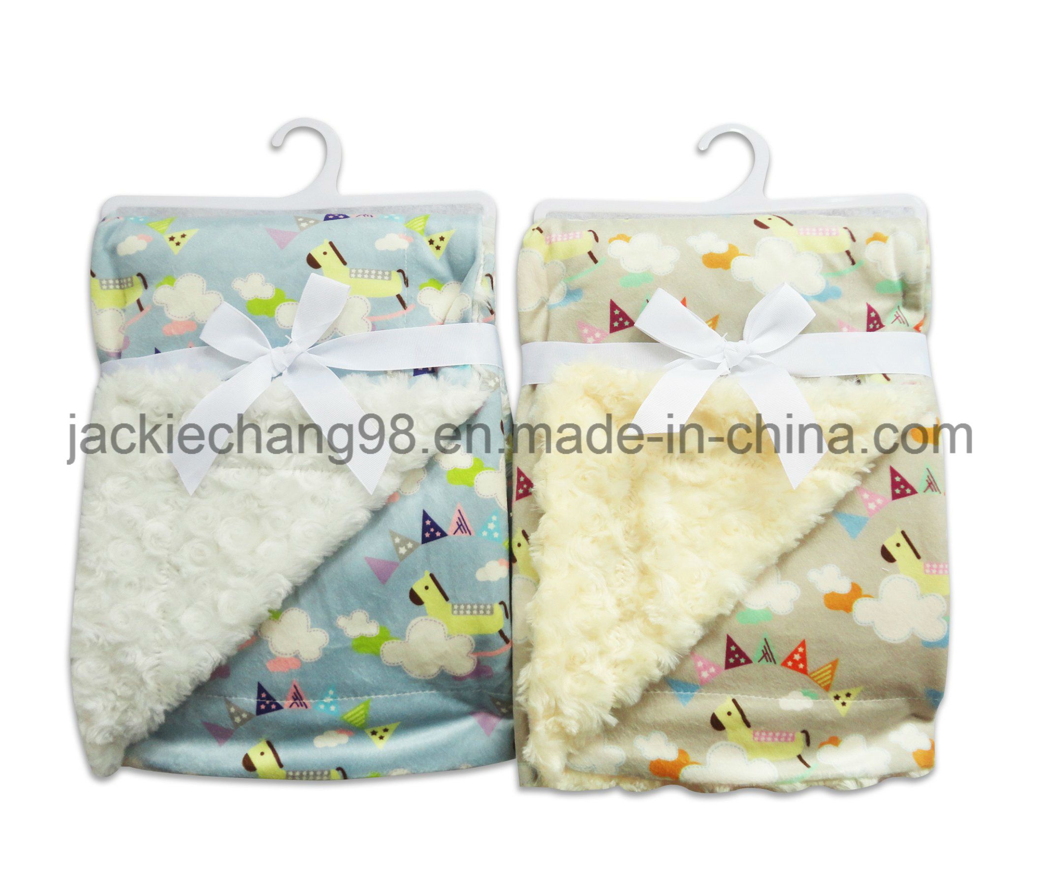 Printed Micro Mink and Brushed PV Fleece Baby Blanket