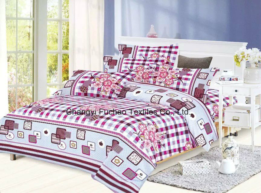Printed Pattern Poly/Cotton King Fitted Bedspread Patchwork Bedding Set