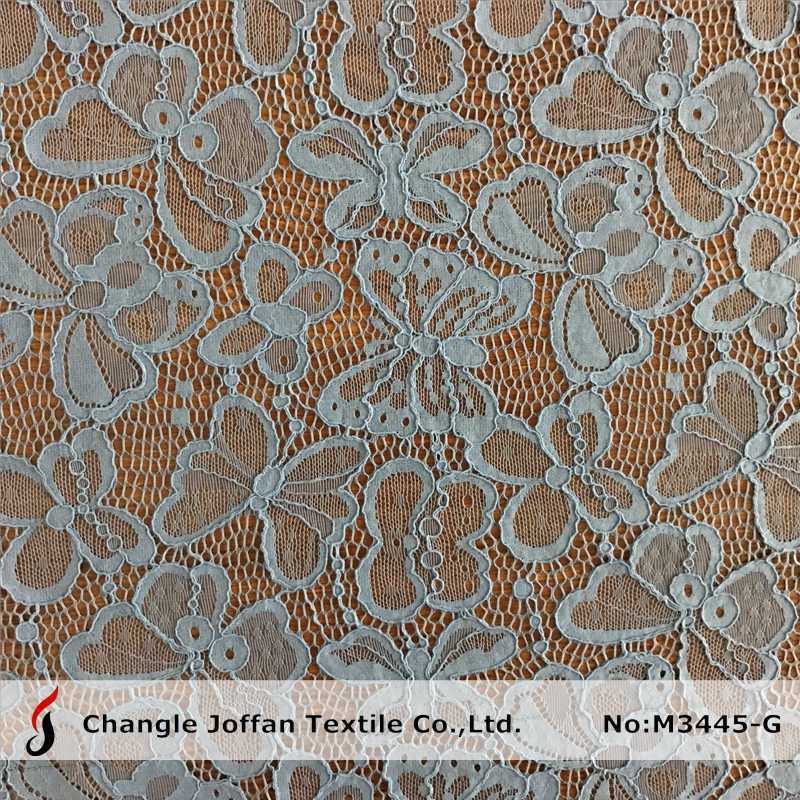 Fashion Butterfly Cotton Lace Fabric (M3445-G)