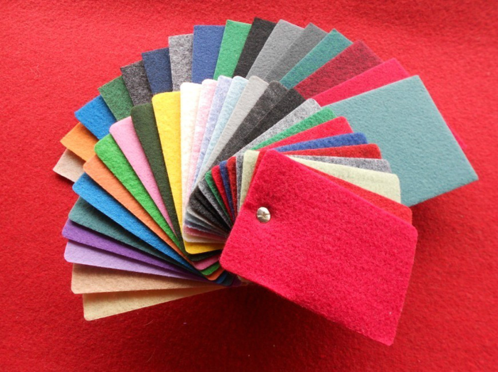 Waterproof Red Plain Exhibition Carpet 100% Polyester Needle Punched Carpet