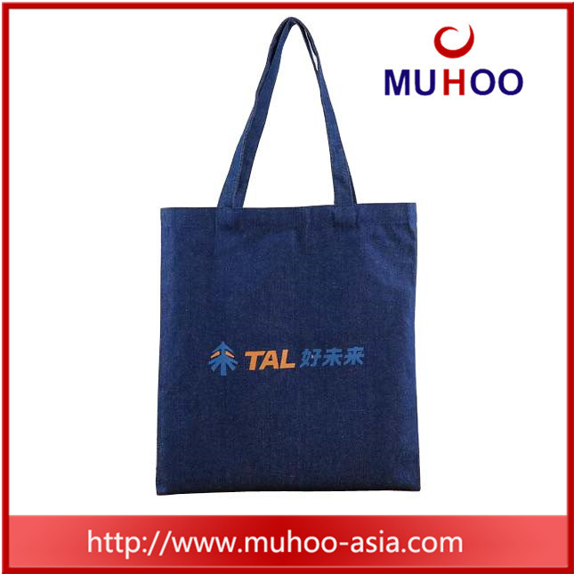Simple Blue Tote Shopping Beach Canvas/Cotton Bag for Promotion