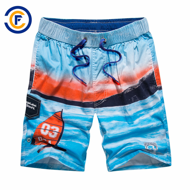 Oeko-Tex Full Waist Polyester Patterned Men Board Short Swimwear