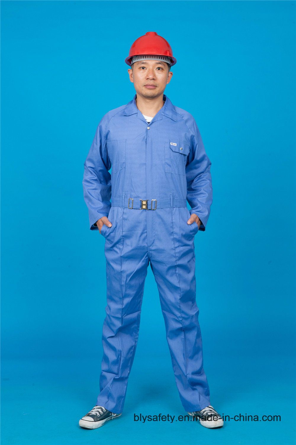 65%P 35%C Safety Long Sleeve High Quality Coverall Uniform with Reflective (BLY1023)