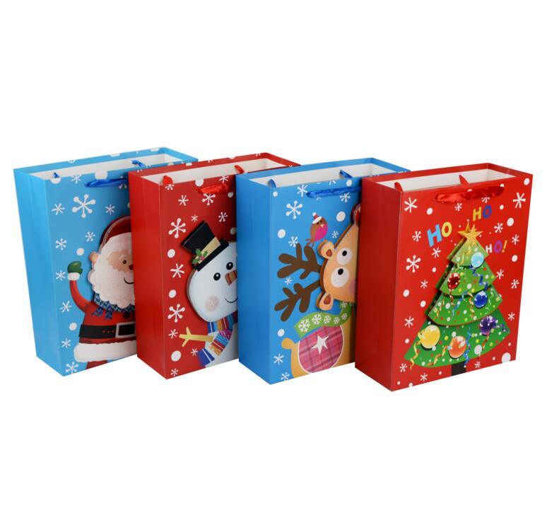 Wholesale 2017 New Style Creative Christmas Gift Bag with Flat Surface or 3D Style