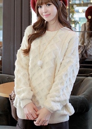 Women Long Sections Loose Big Yards Thick Sweater Twist Hedging Sweater Coat (BTQ074)