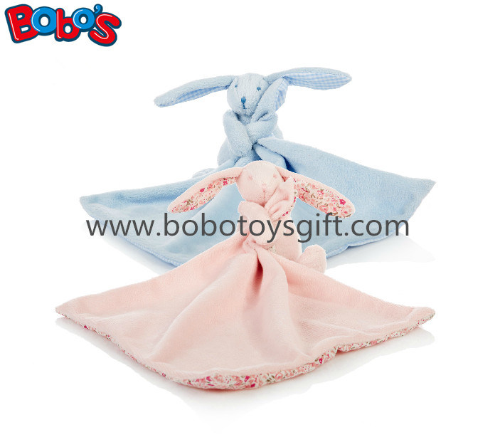 Soft Plush Stuffed Rabbit Toy with Comforter Blankie with CE Bosw1019-1020