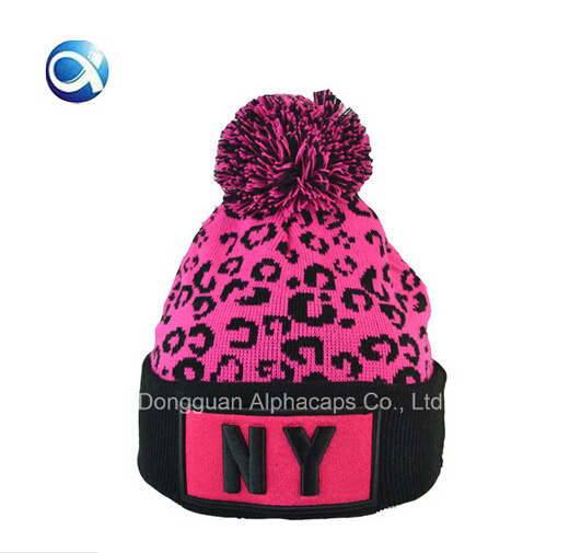 Dobby and 3D Embroidery Logo Knitted Cap Beanie Hat