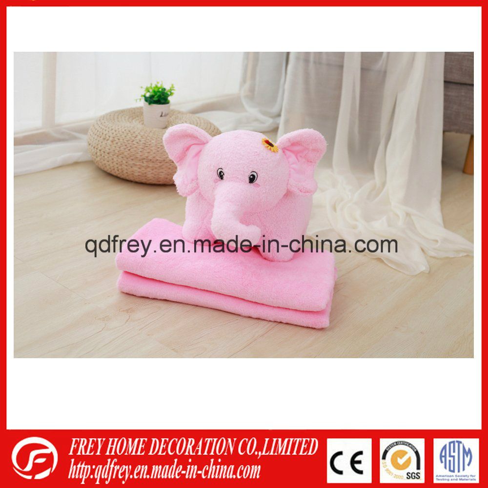 Ce Plush Elephant Toy Cushion with Blanket