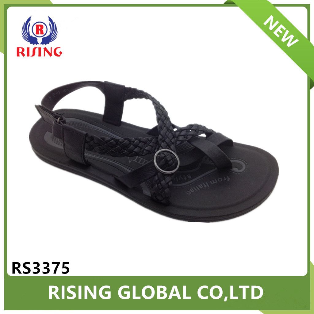 New Design Breathable Non-Slip Summer PU Men Sandals