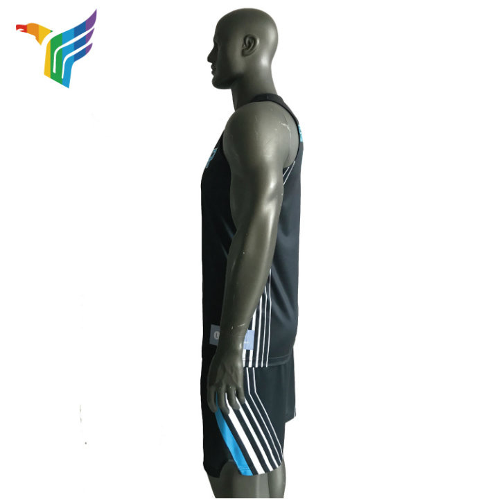 Free Sample Custom Sublimation Black Simple Design Basketball Jersey Pattern