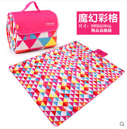 Magic Colorful Plaid Microfiber Picnic Blanket