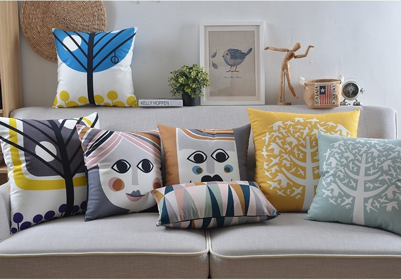 Plush Scandinavian Style Modern Minimalist Pillow Geometric Throw Cushion