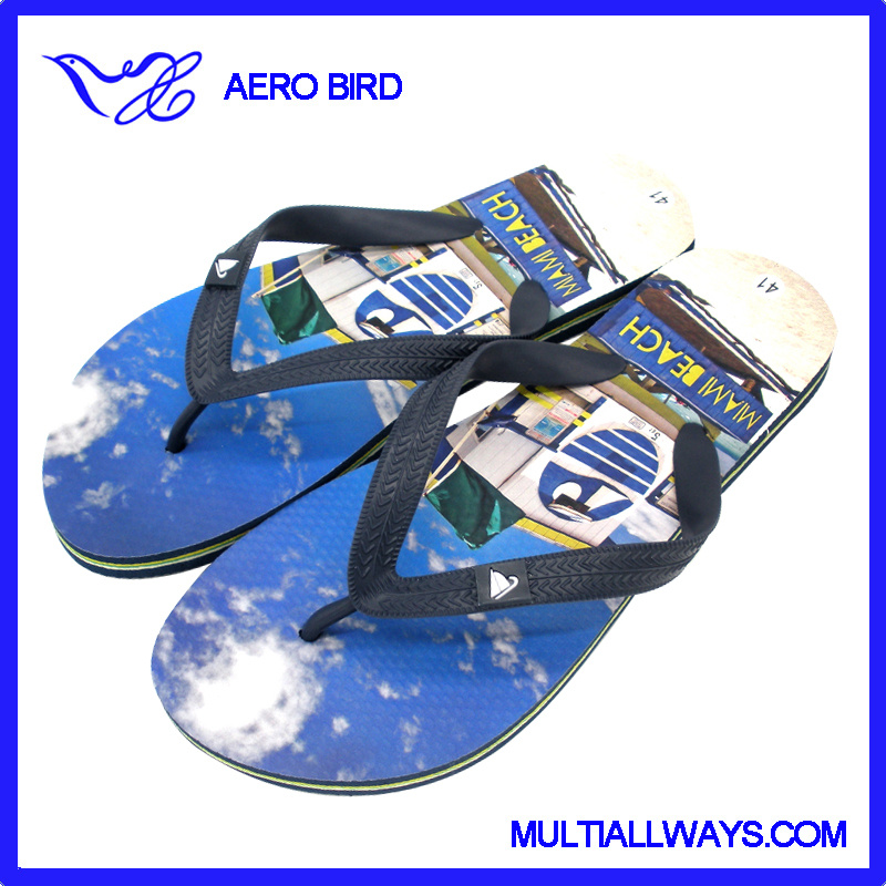 Summer Beach Slipper for Man with Vivid Printing