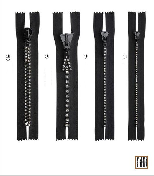 All Sizes Closed End Auto Lock Diamond Zipper