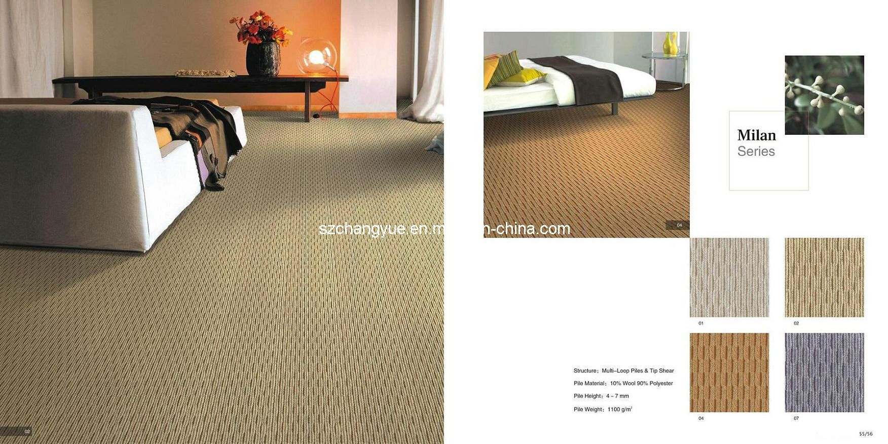 Machine Made Tufted Wall to Wall Wool Carpets