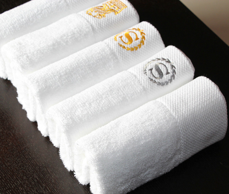 100% Cotton Soft White Customized Logo Hotel Hand Towels