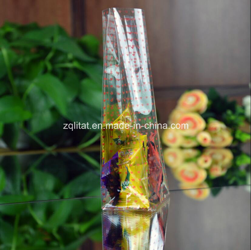 Custom BOPP Flat Bottom Square Transparent Bag for Candy, Gift, Food, Bread Bag