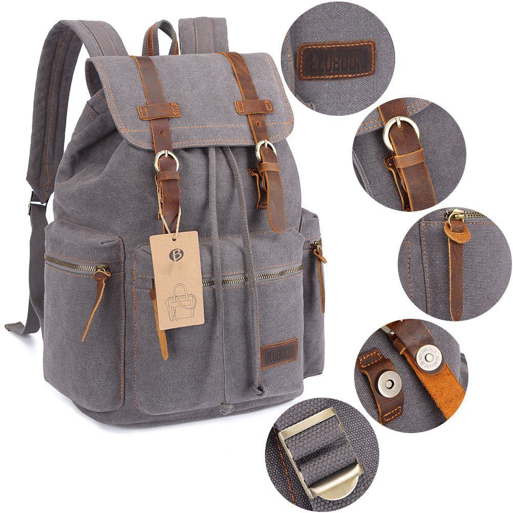 Day Backpacks External Frame Men Canvas Vintage Rucksack Backpack