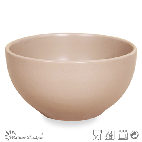 Solid Matte Nude Ceramic Bowl