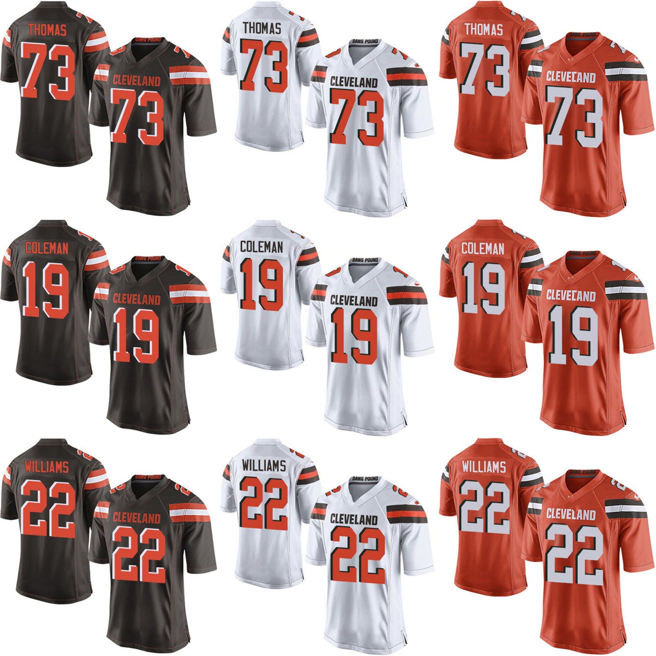 Cleveland John Greco Ozzie Newsome Desmond Bryant Ogbah Football Jerseys