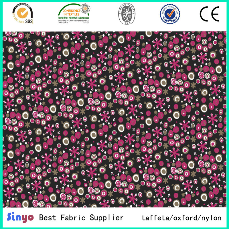 Baby Stroller Material 600d PU Coated Oxford Flower Fabric in 100% Polyester