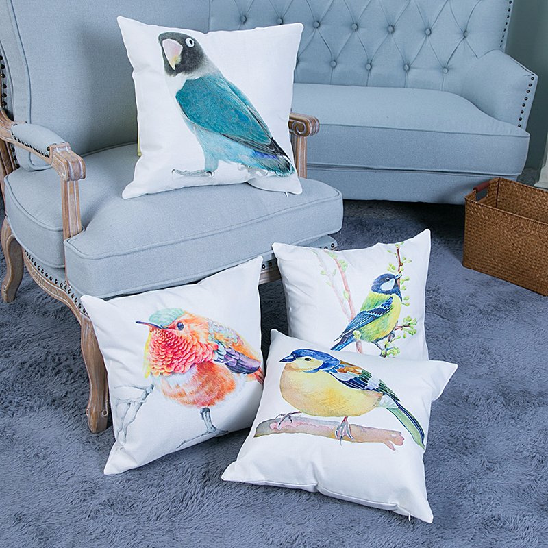 Digital Print Decorative Cushion/Pillow with Birds Pattern (MX-41)