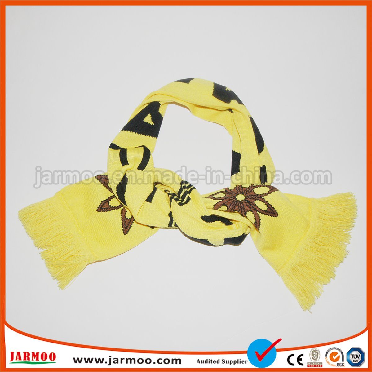 Acrylic Scarf with Jacquard Logo and Customized Design
