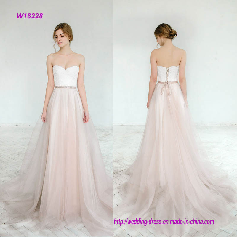 Strapless Chiffon A Line Wedding Dress