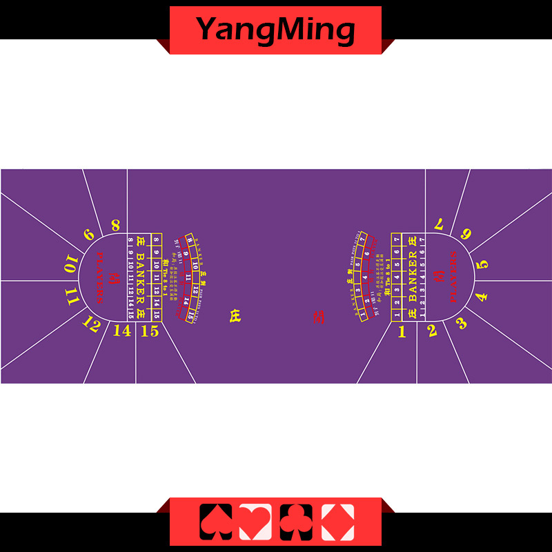 Baccarat Table Layout - 15 P Purple (YM-BL34G1)