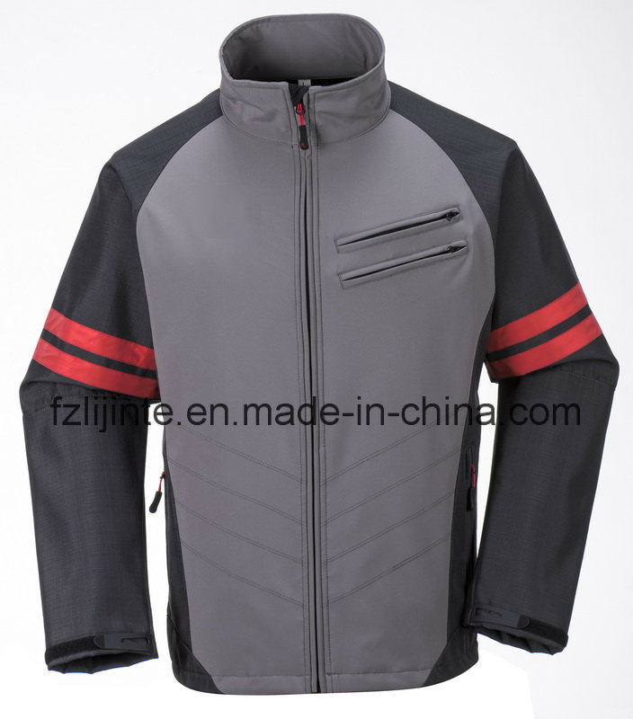 Men's Softshell Workwear Waterproof Jacket with Reflective Tapes