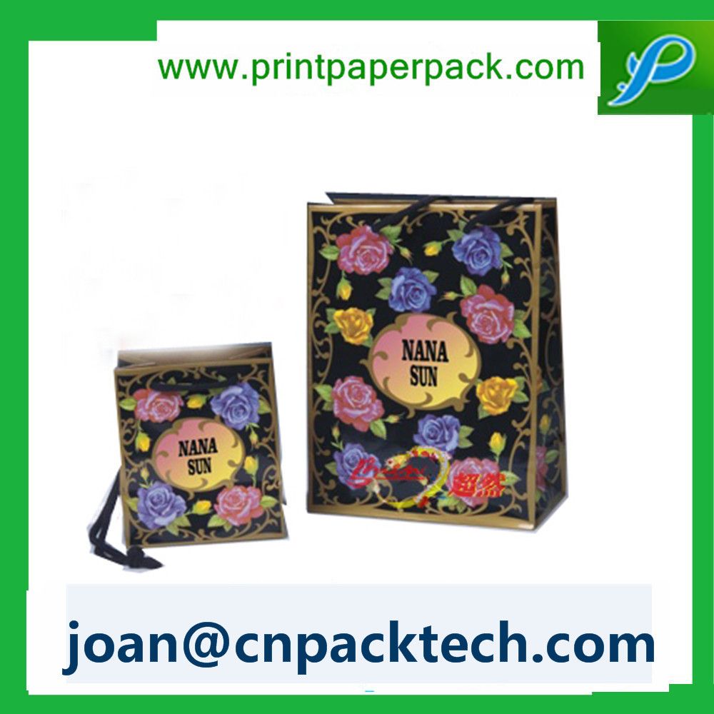 Printing Flowery with Luxury Riddon Handle Paper Bag