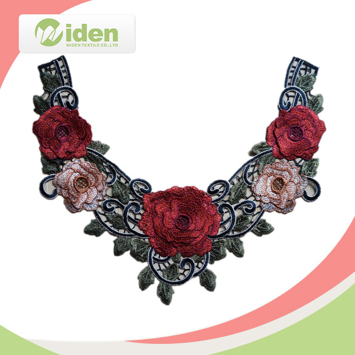 Bulk Multi Color Flower 3D Embroidery Neck Lace