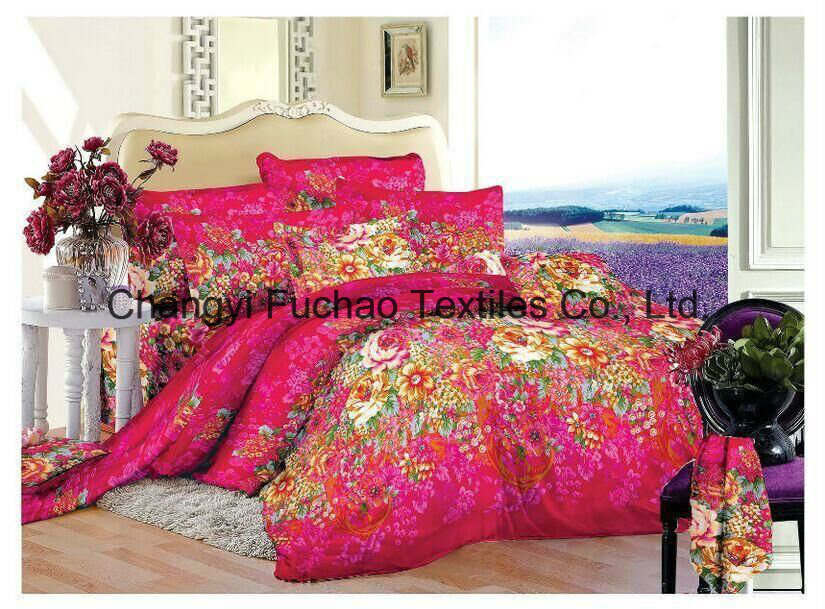 Poly-Cotton Full Size High Quality Home Textile Bedding Set/Bed Sheet