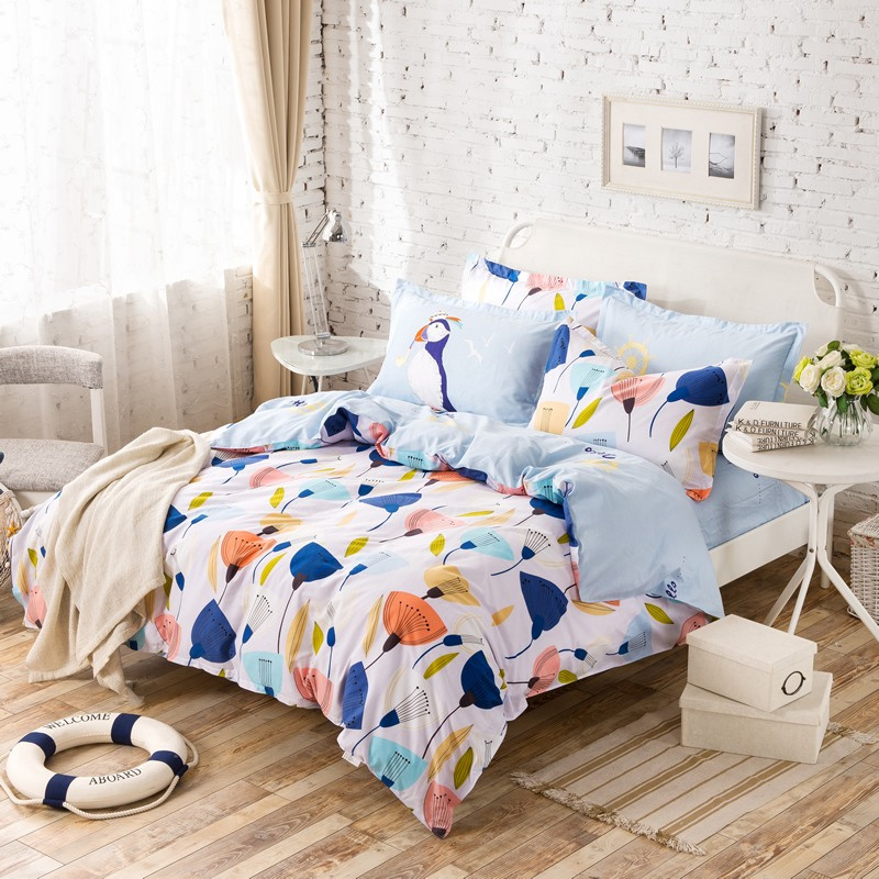 European Style Printed Home Bedding Bed Sheet Set