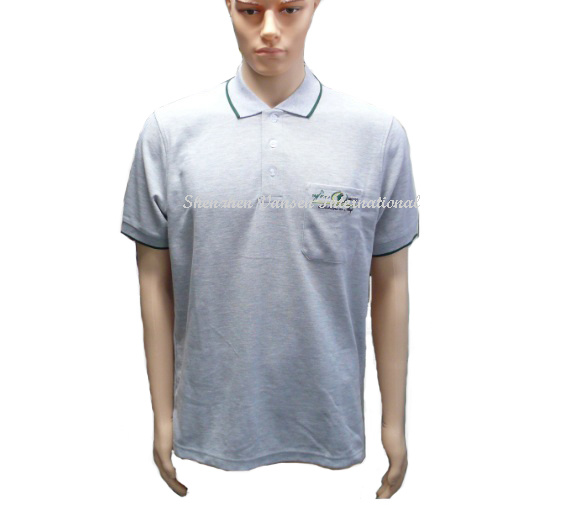 Custom Cotton Embroidery Grey Polo T-Shirt for Men