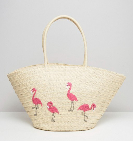 Embroidery Pattern Decoration Beach Straw Tote Bag (LD-17002)